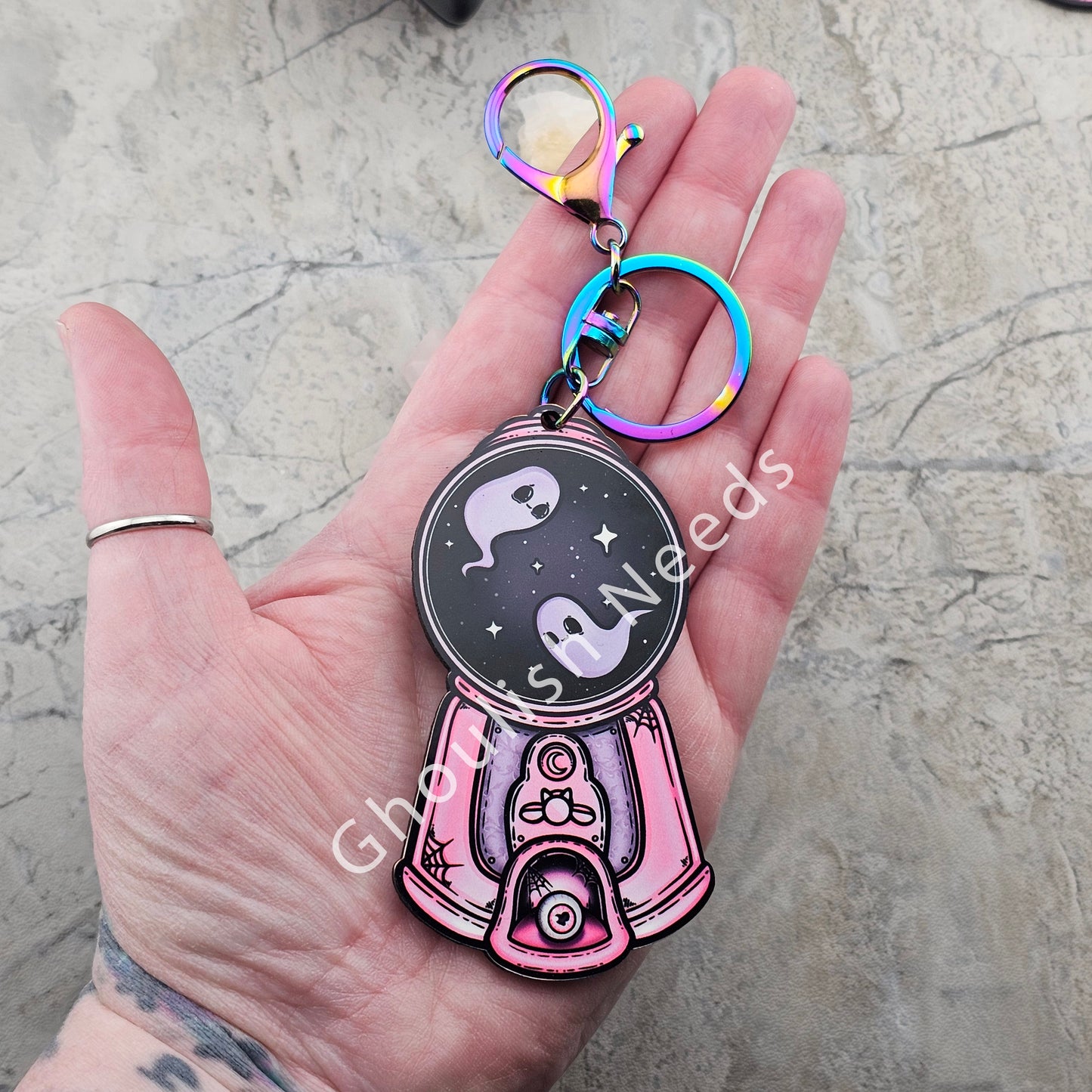 Ghostly Gumball Machine Keychain