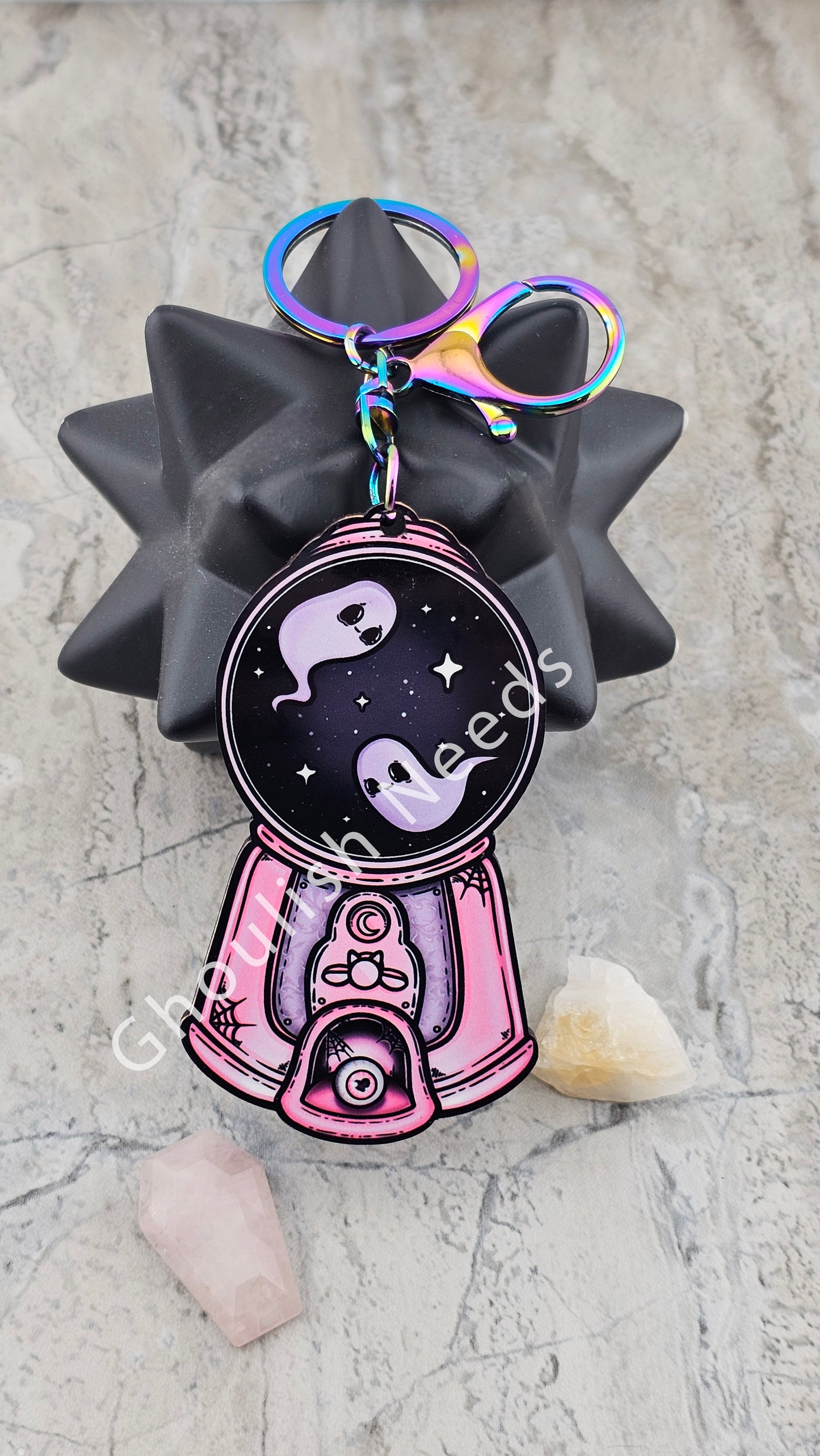 Ghostly Gumball Machine Keychain