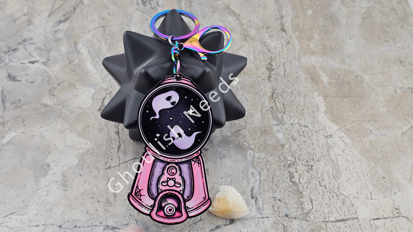 Ghostly Gumball Machine Keychain