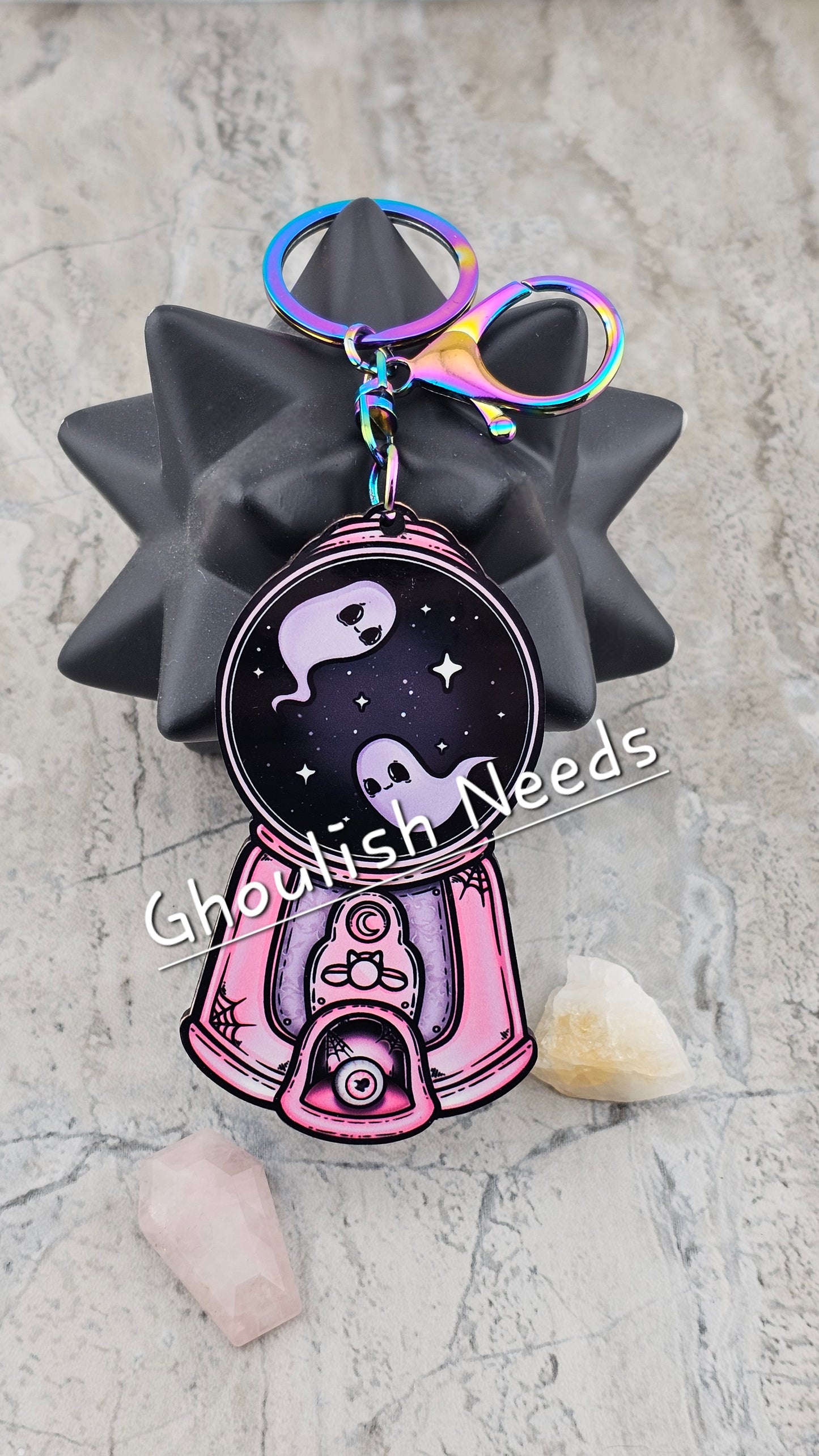 Ghostly Gumball Machine Keychain
