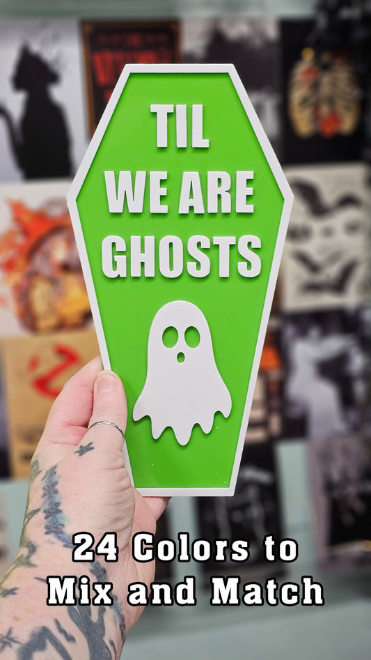 Tii We Are Ghosts - Book Shelf Coffin Sign - Read Description before buying!