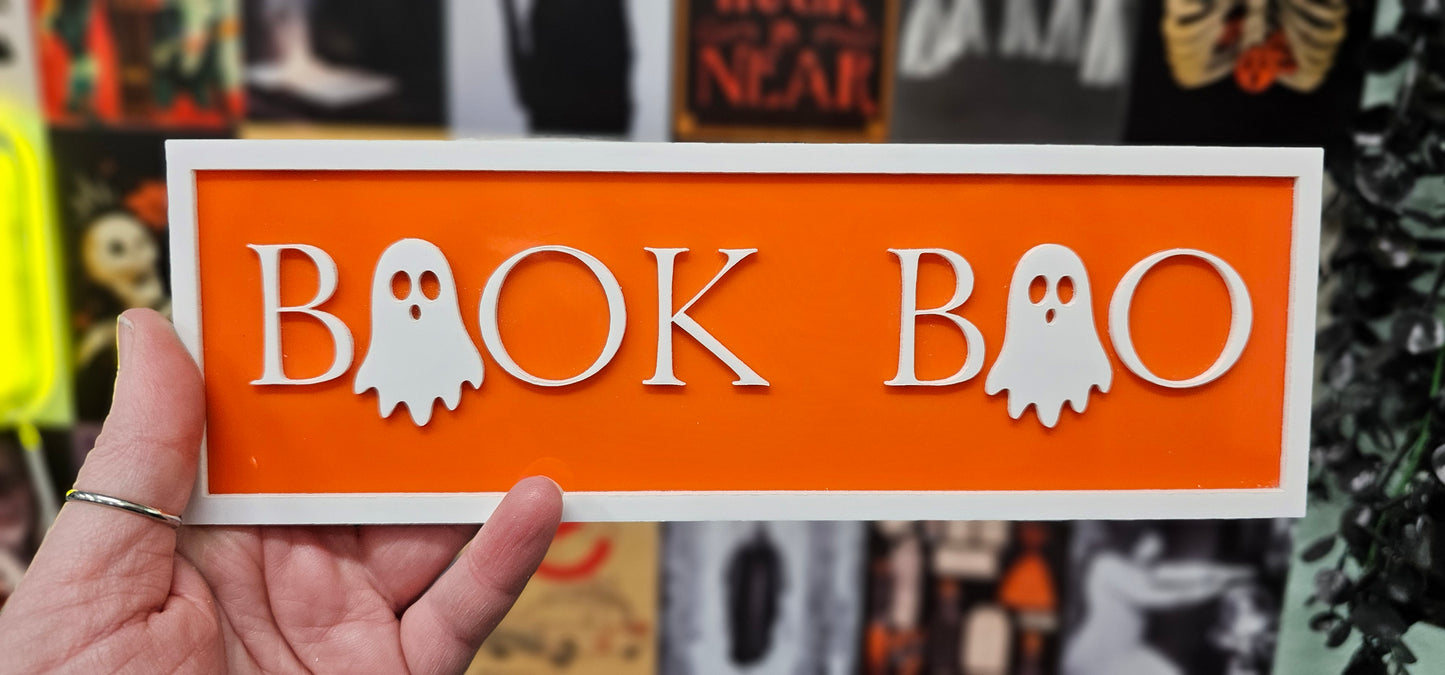 Book Boo - Book Shelf Sign - Read Description before buying!