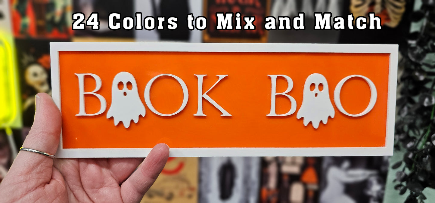 Book Boo - Book Shelf Sign - Read Description before buying!