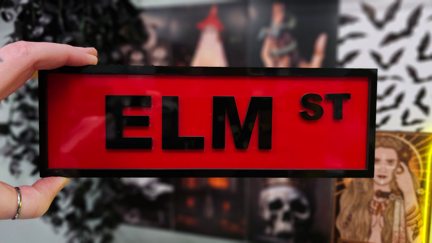 Elm Street - Book Shelf Sign - Read Description before buying!