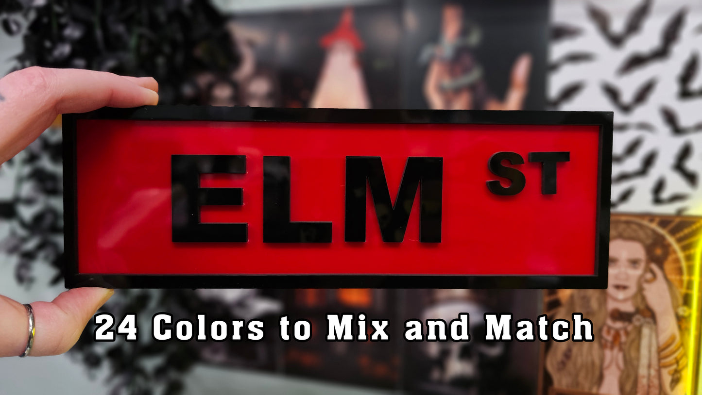 Elm Street - Book Shelf Sign - Read Description before buying!