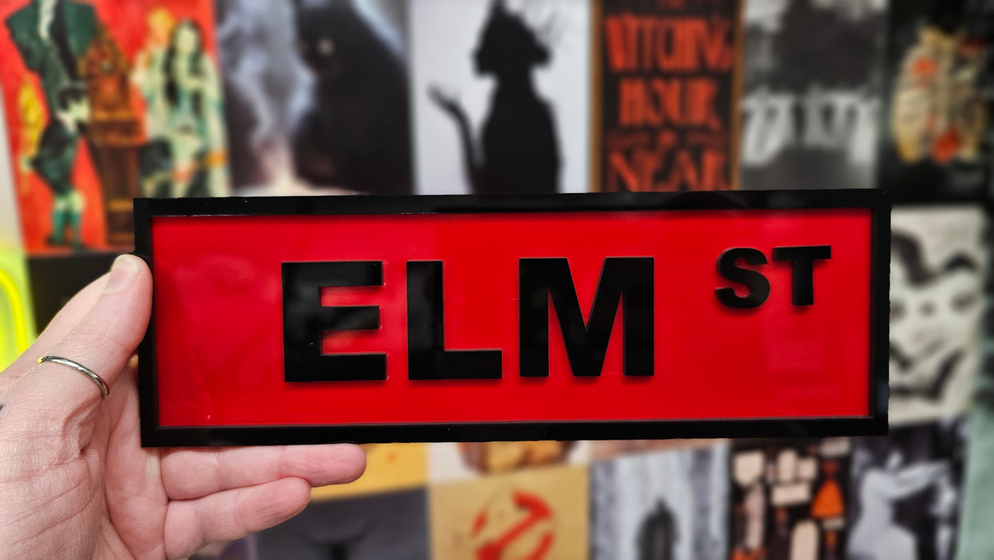 Elm Street - Book Shelf Sign - Read Description before buying!