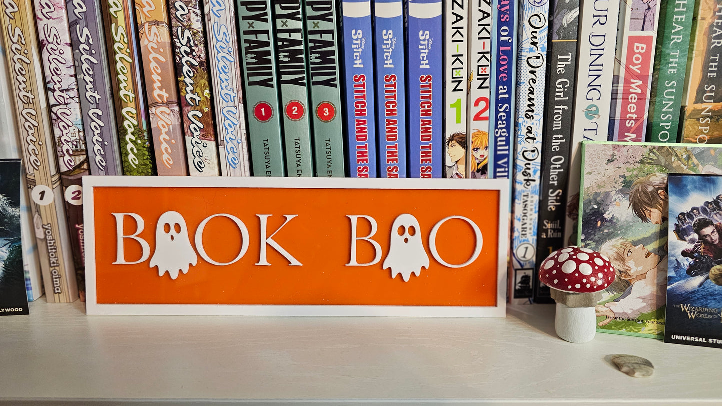 Book Boo - Book Shelf Sign - Read Description before buying!