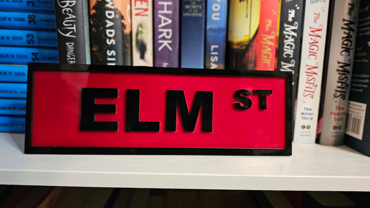 Elm Street - Book Shelf Sign - Read Description before buying!