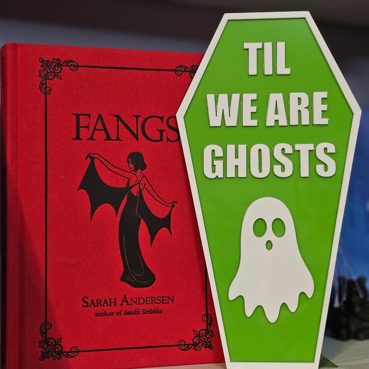 Tii We Are Ghosts - Book Shelf Coffin Sign - Read Description before buying!