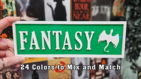 Fantasy - Book Shelf Sign - Read Description before buying!