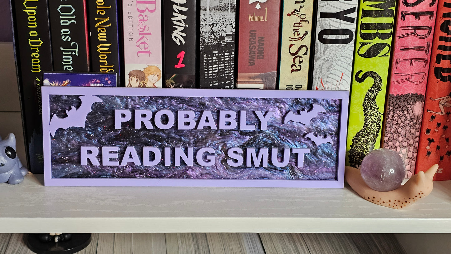 Probably Reading Smut - Book Shelf Sign - Read Description before buying!