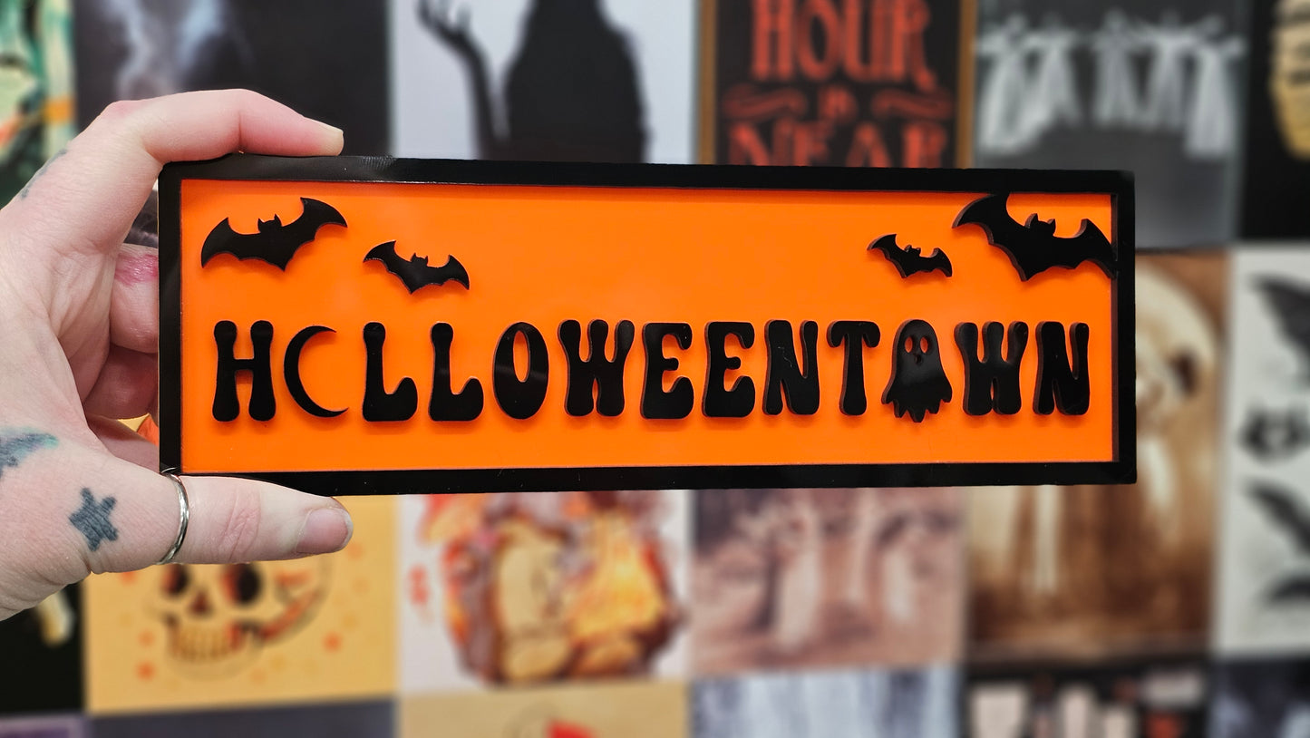 HalloweenTown - Book Shelf Sign - Read Description before buying!