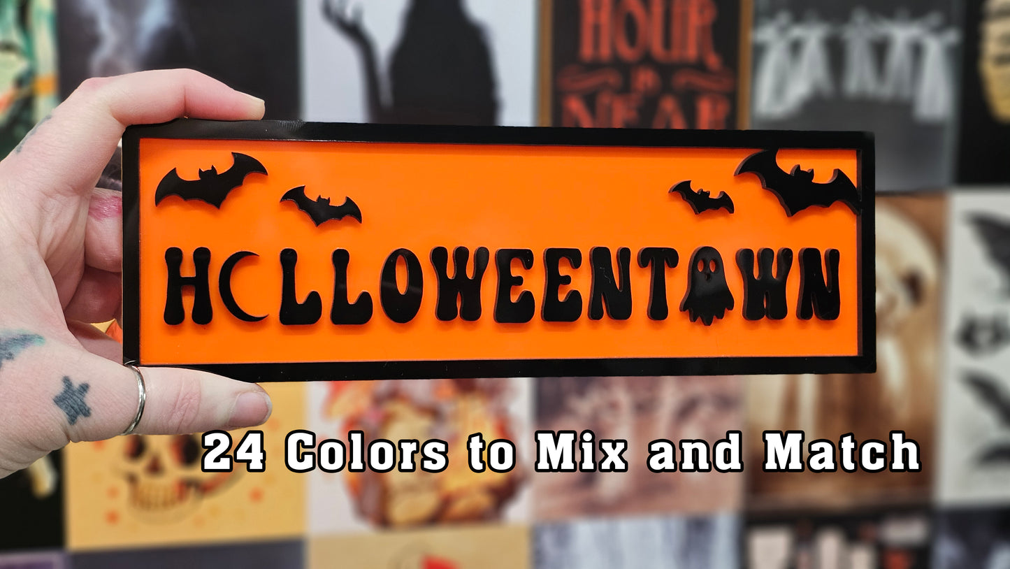HalloweenTown - Book Shelf Sign - Read Description before buying!