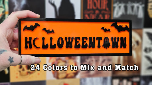 HalloweenTown - Book Shelf Sign - Read Description before buying!