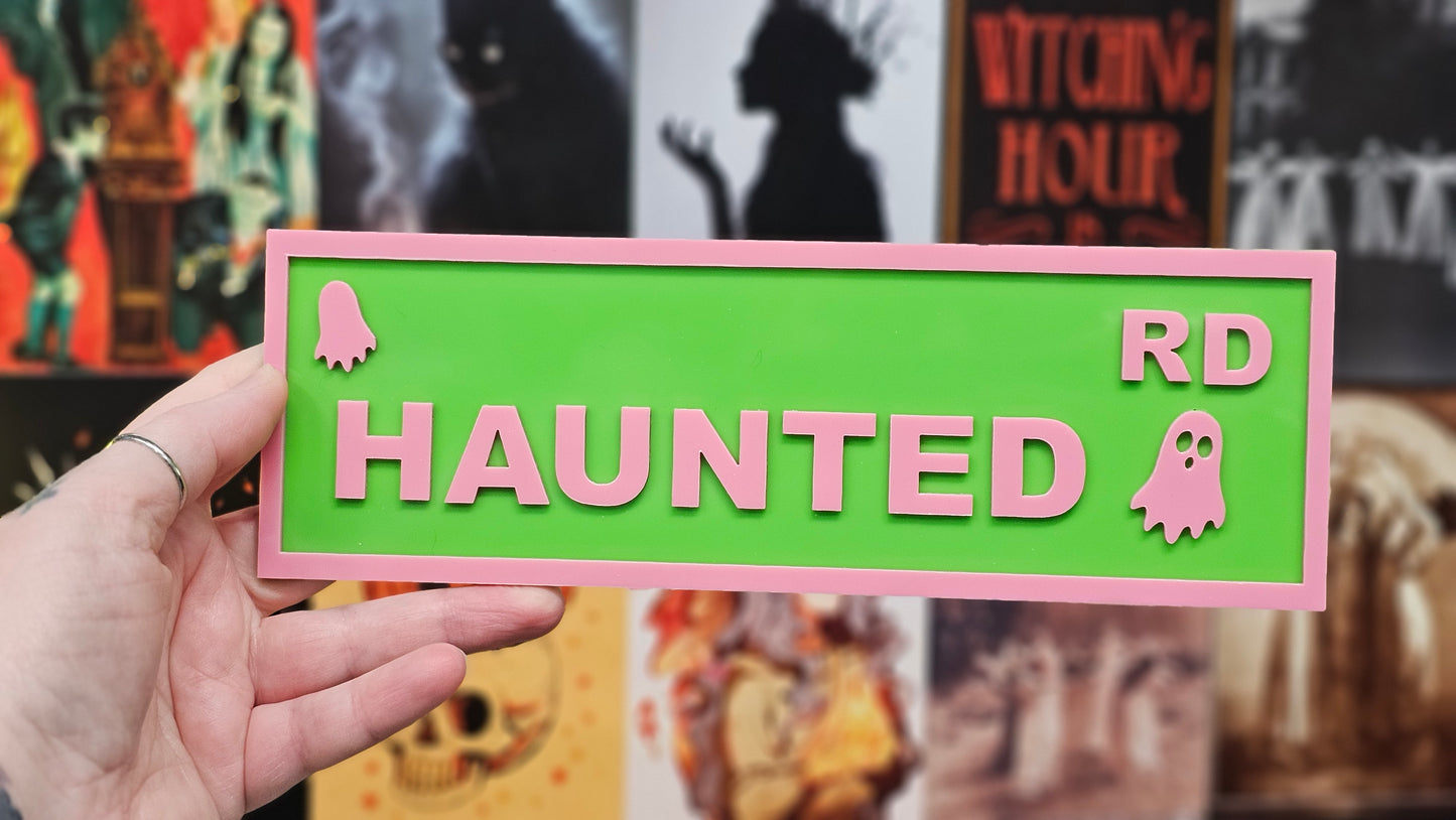 Haunted RD - Book Shelf Sign - Read Description before buying!