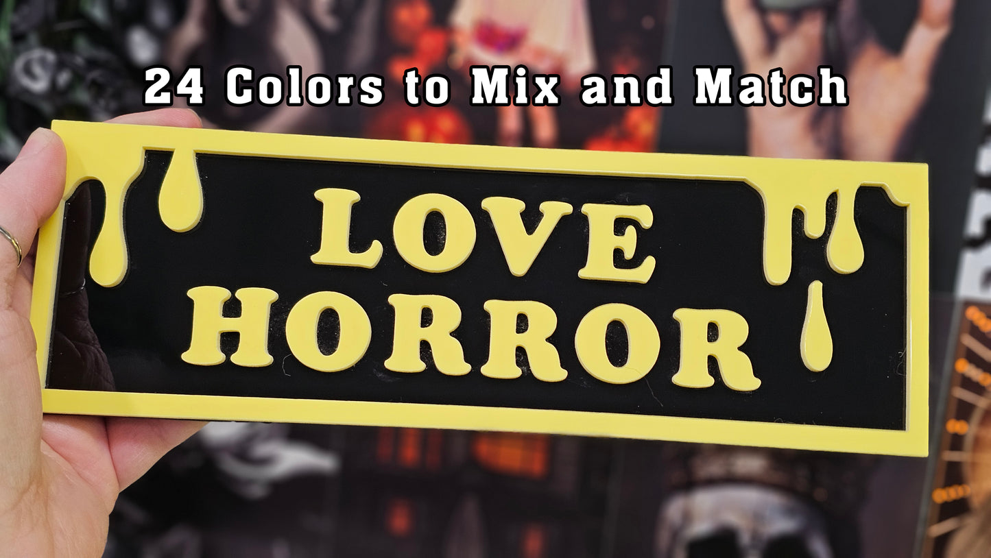 Love Horror - Book Shelf Sign - Read Description before buying!