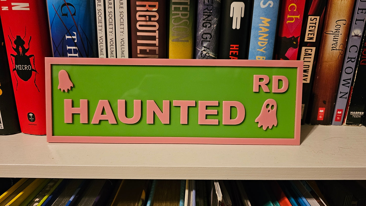 Haunted RD - Book Shelf Sign - Read Description before buying!