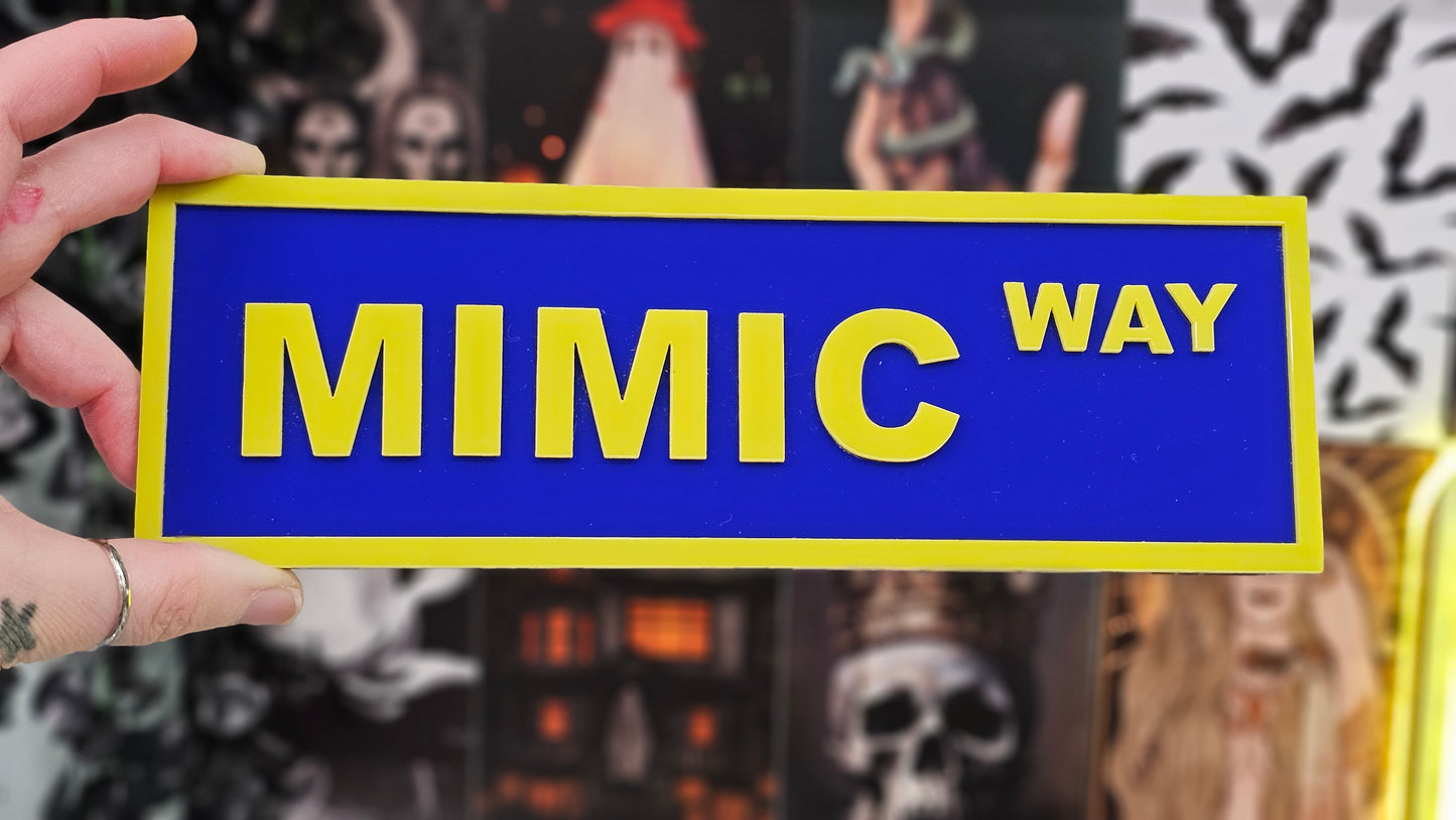Mimic Way - Book Shelf Sign - Read Description before buying!