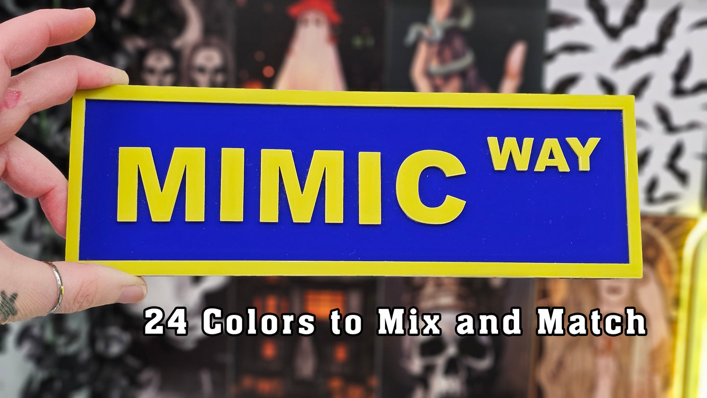 Mimic Way - Book Shelf Sign - Read Description before buying!