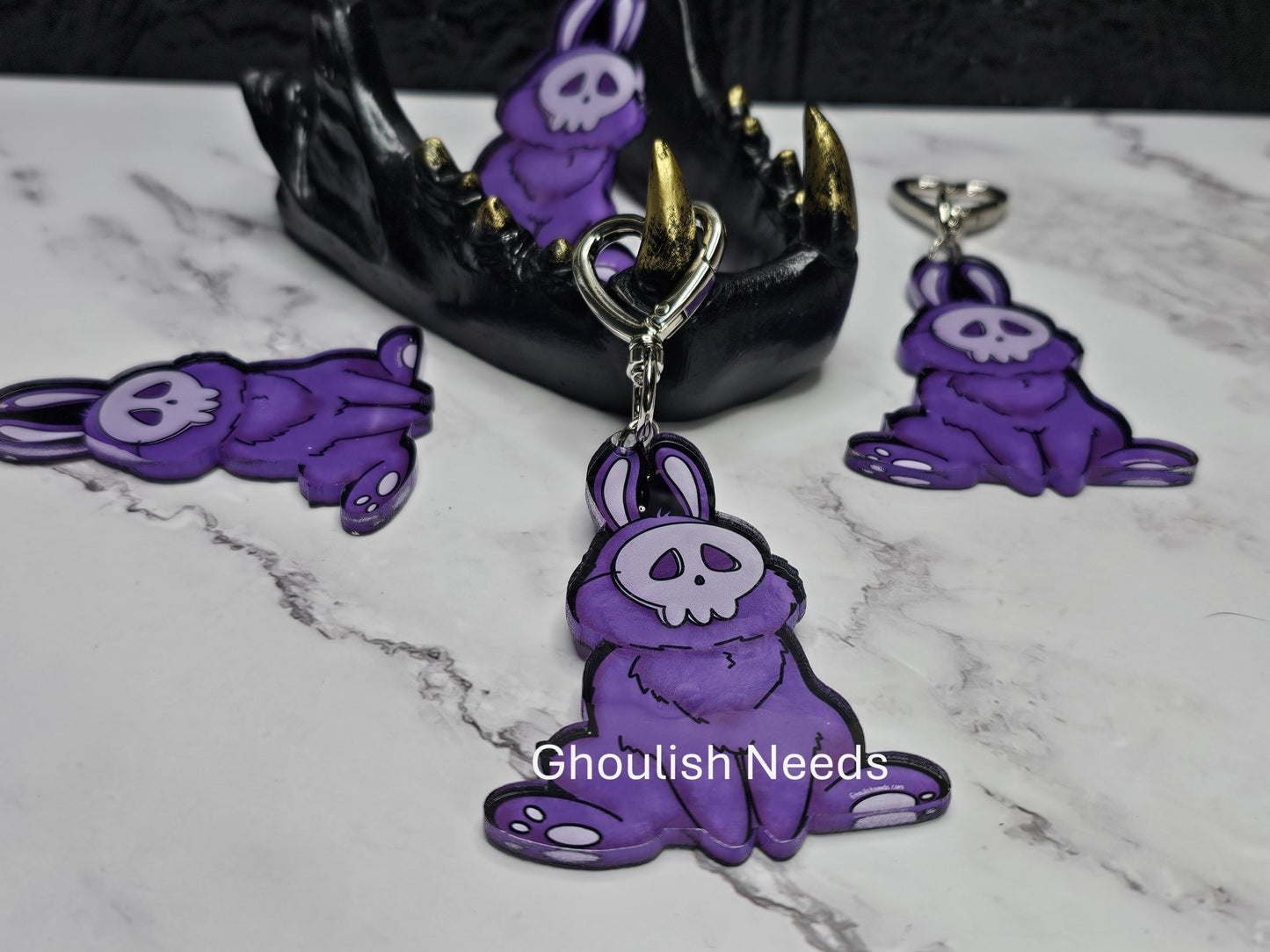 Masked Bunny Acrylic Keychain - 3 Inches Long
