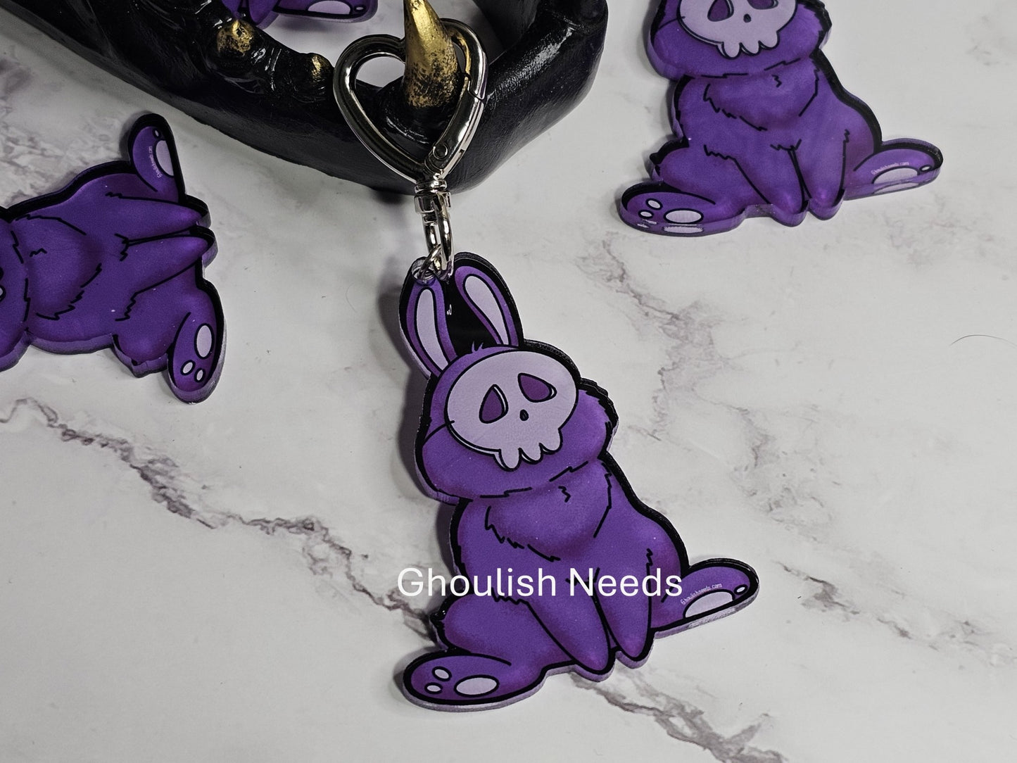 Masked Bunny Acrylic Keychain - 3 Inches Long