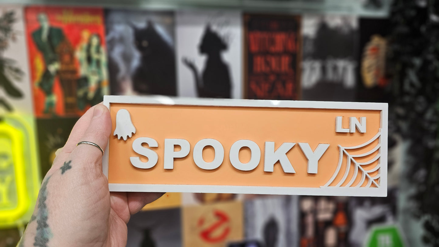 Spooky LN - Book Shelf Sign - Read Description before buying!