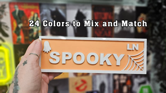 Spooky LN - Book Shelf Sign - Read Description before buying!