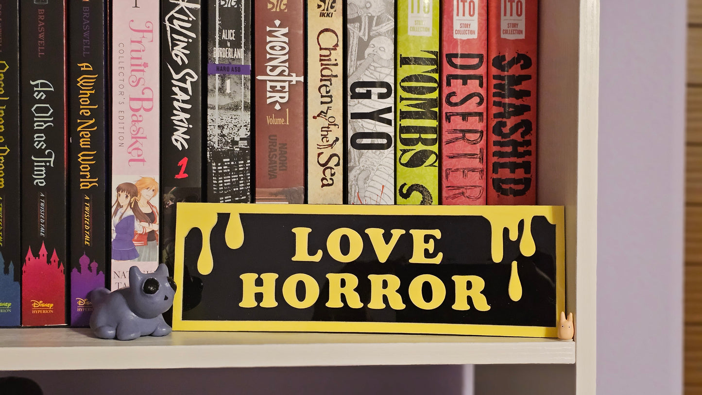 Love Horror - Book Shelf Sign - Read Description before buying!