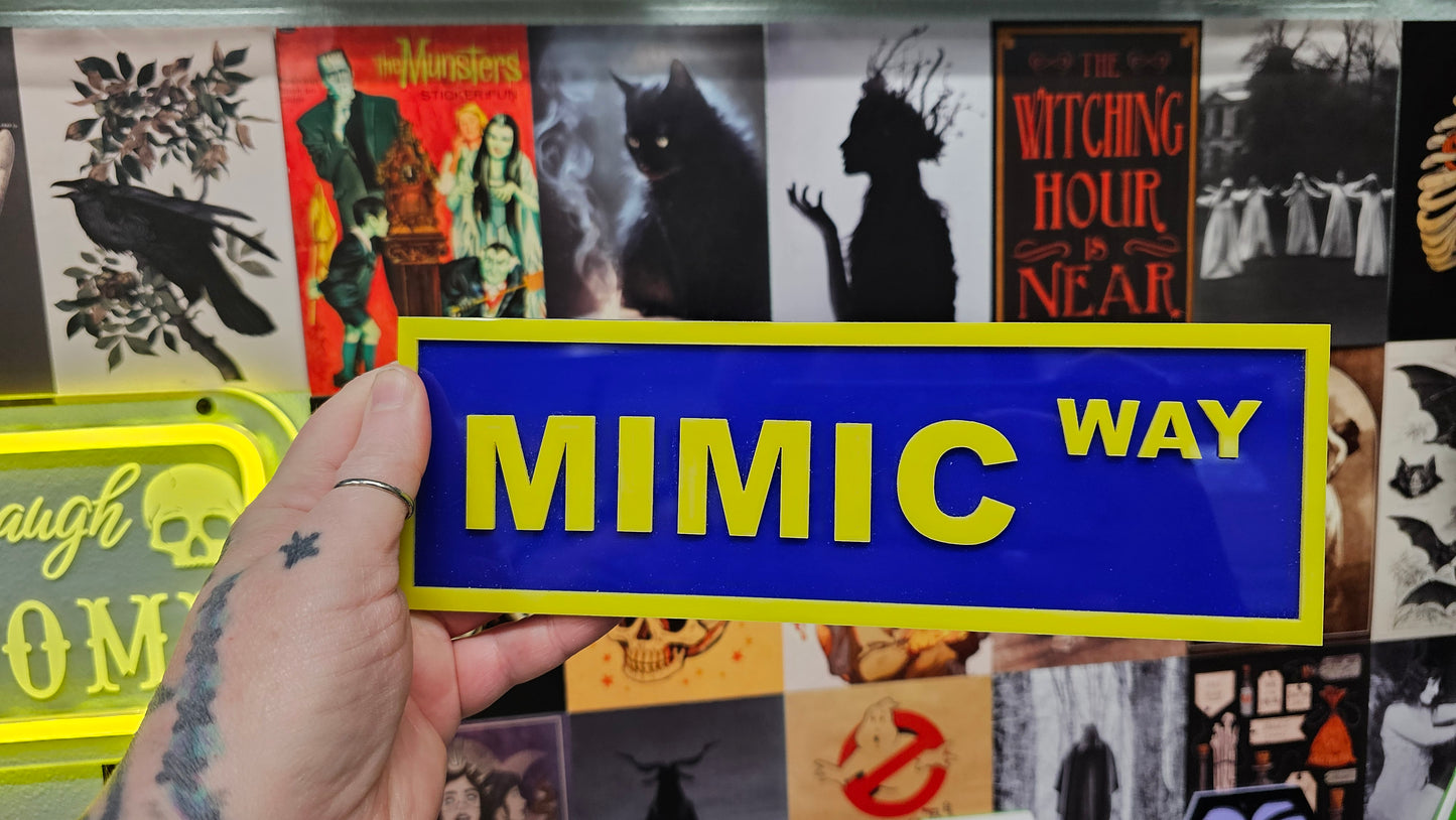 Mimic Way - Book Shelf Sign - Read Description before buying!