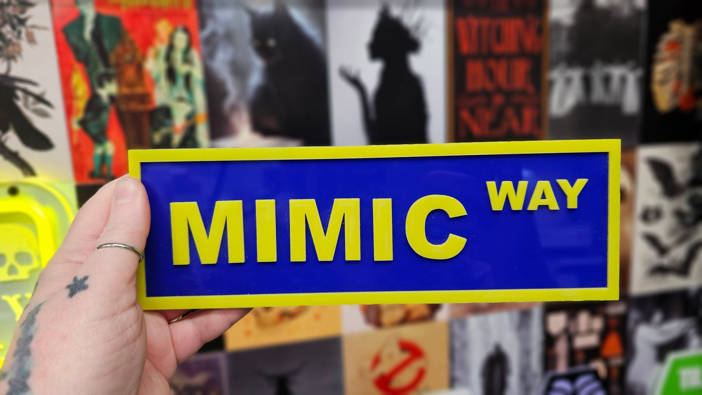 Mimic Way - Book Shelf Sign - Read Description before buying!