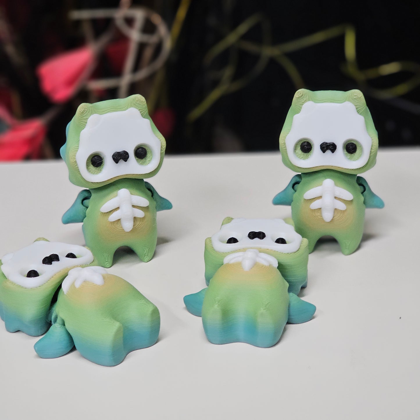 Skelly Pixie – Articulated 3D Printed Skeleton Figure (Greens & Blues)