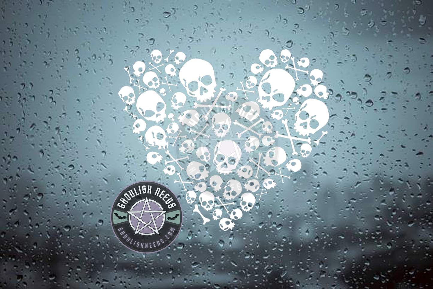 Skull and Bones Heart Decal