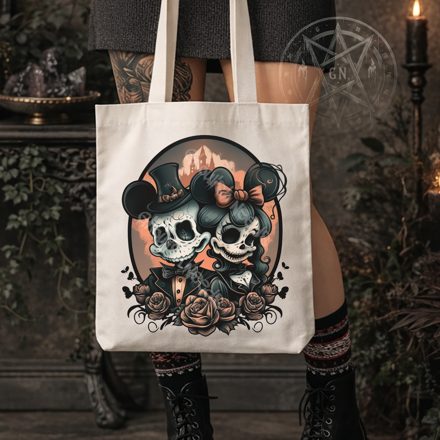 Deadly Mouse Couple Tote Bag