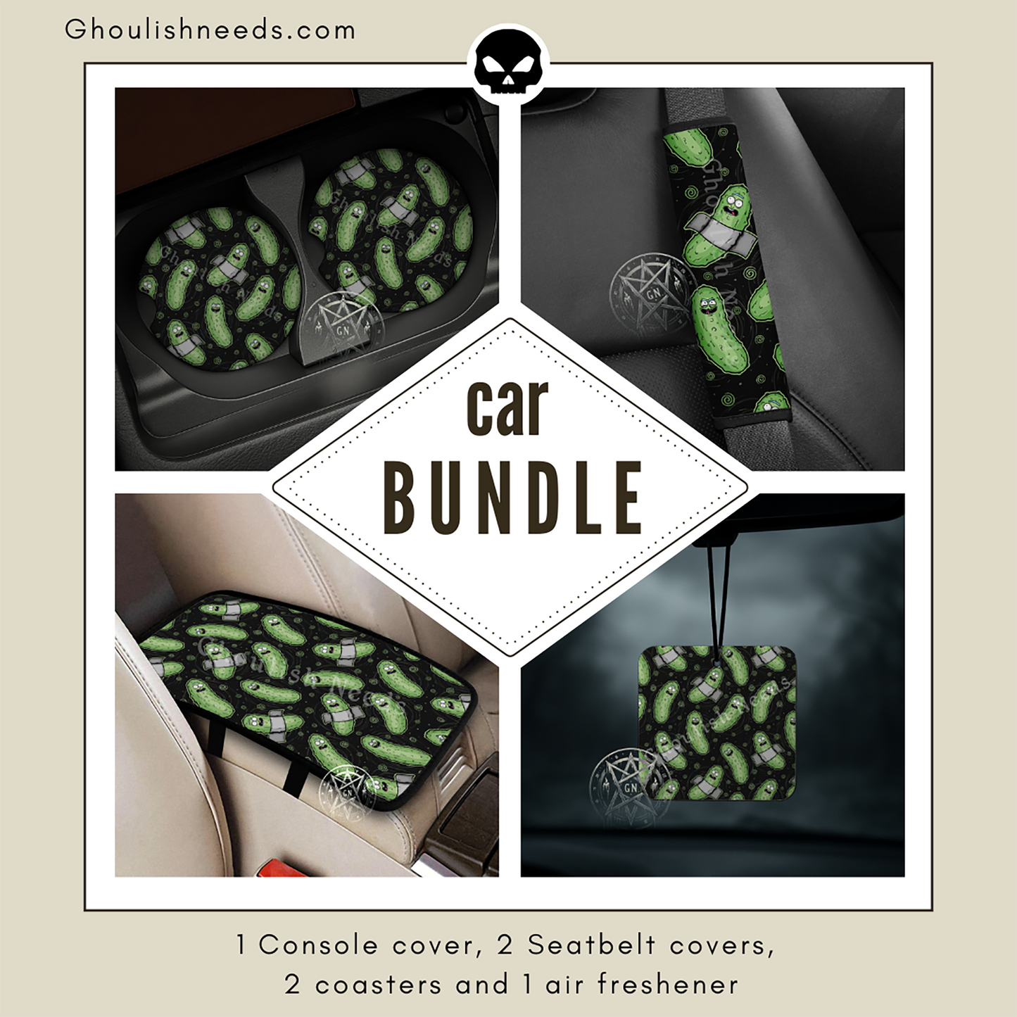 Pickled Car Coasters – Funny Rick-Inspired Set (2-Pack)