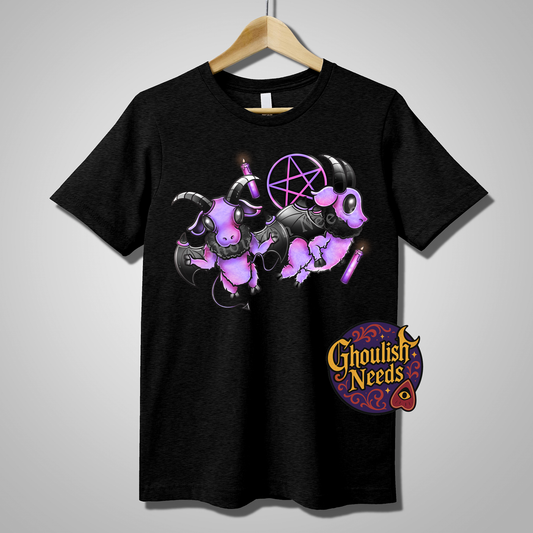 Purple Baphomet Shirt – Cute Gothic Pentacle Tee (Unisex S–5X)