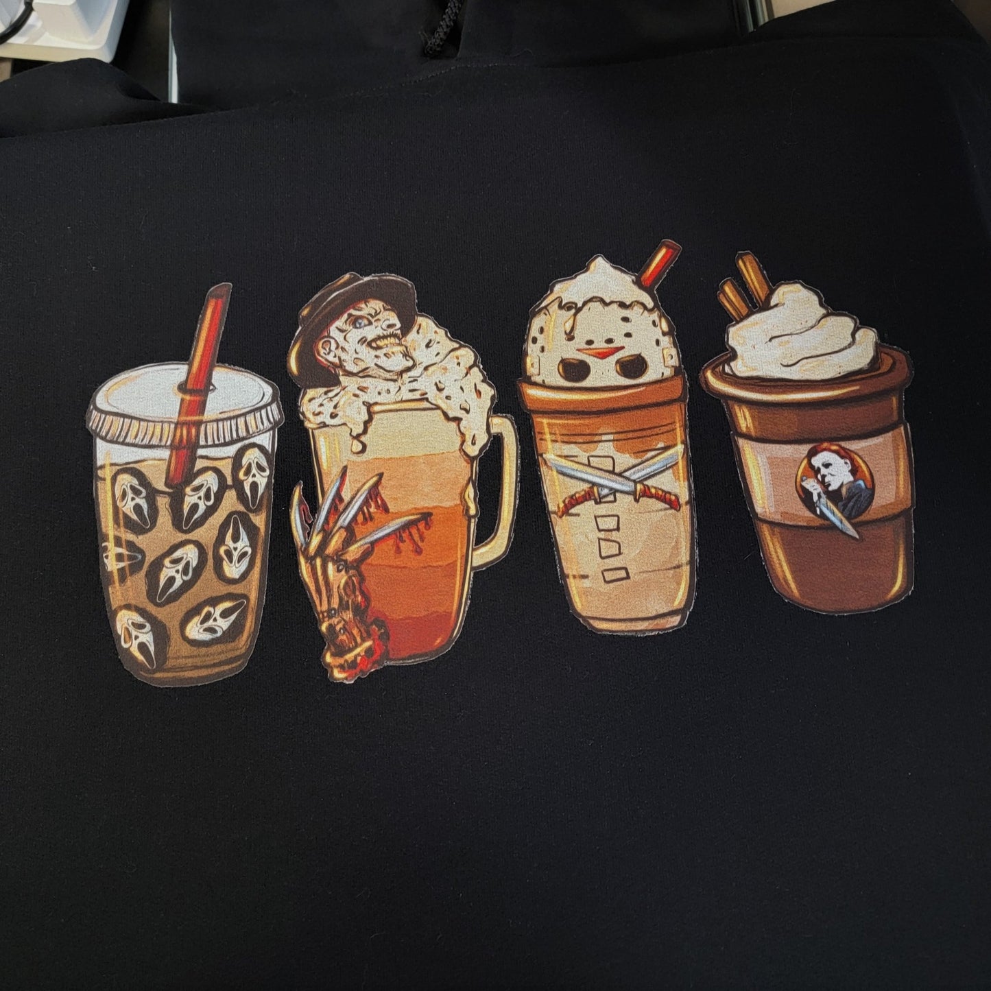 Horror Fall Drinks Pullover Hoodie