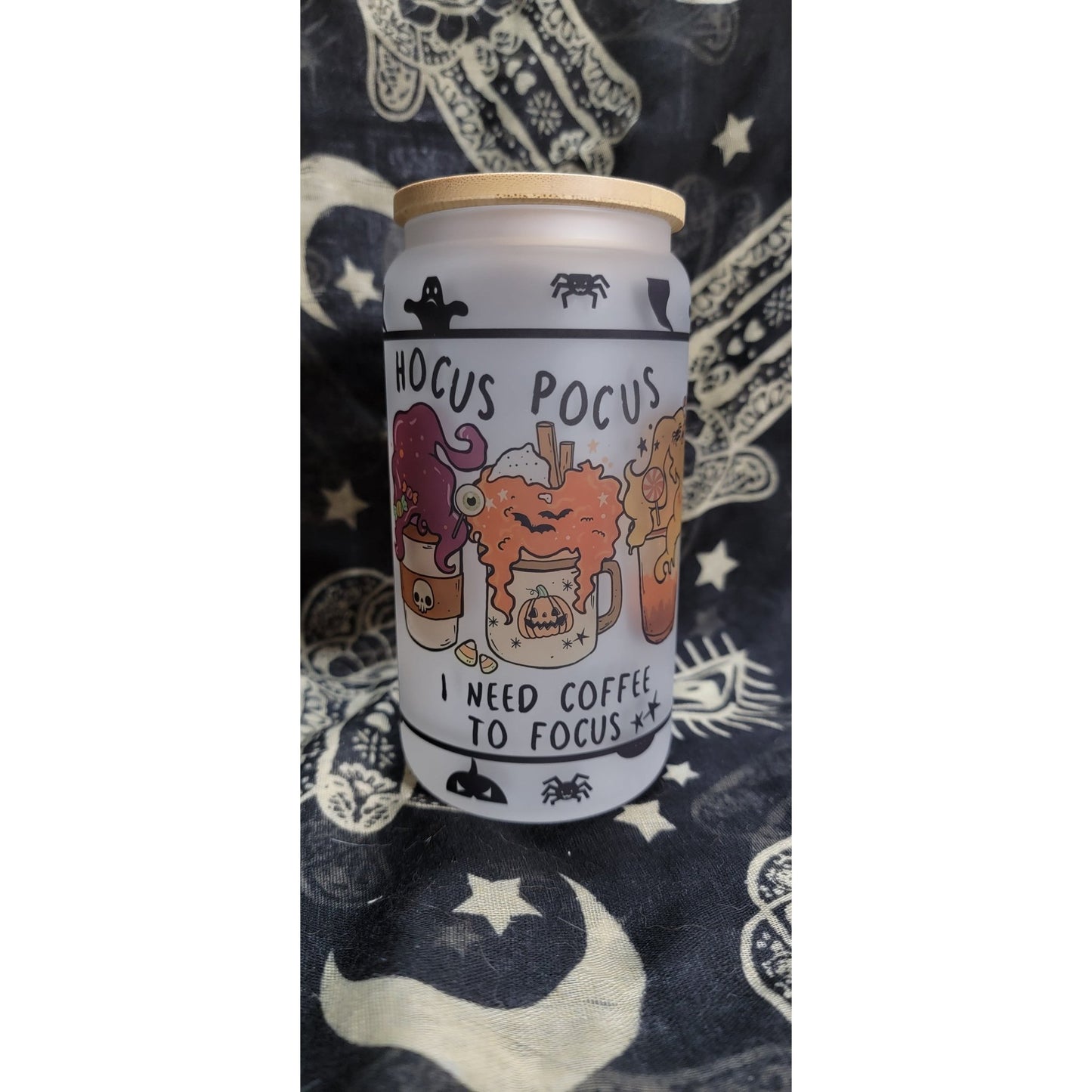 Need Coffee To Focus 16oz frosted Libbey Glass