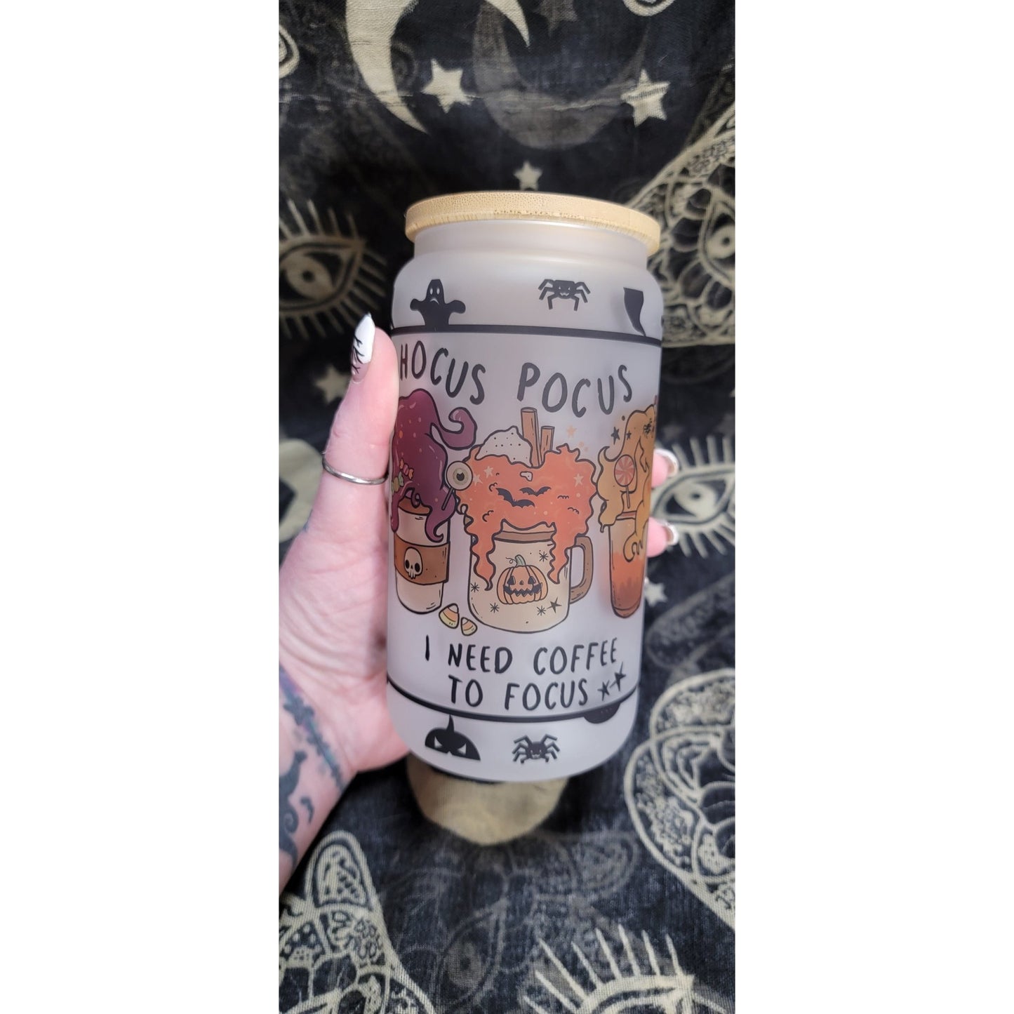 Need Coffee To Focus 16oz frosted Libbey Glass