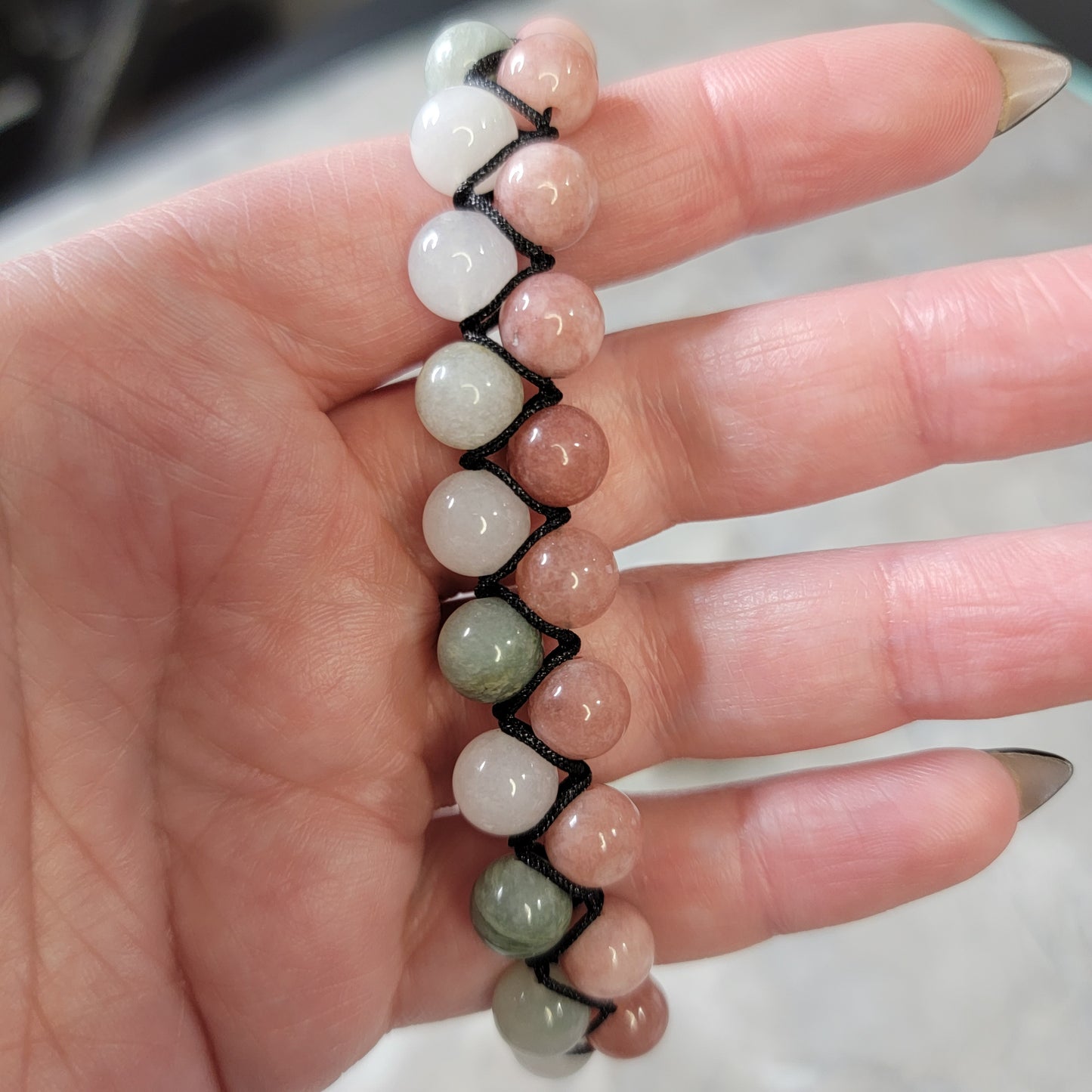 Sunstone and Tea Jasper Bracelet