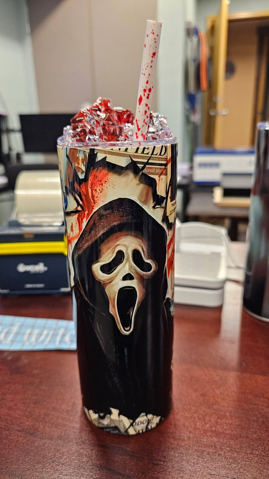 Bloodied scream filled tumbler