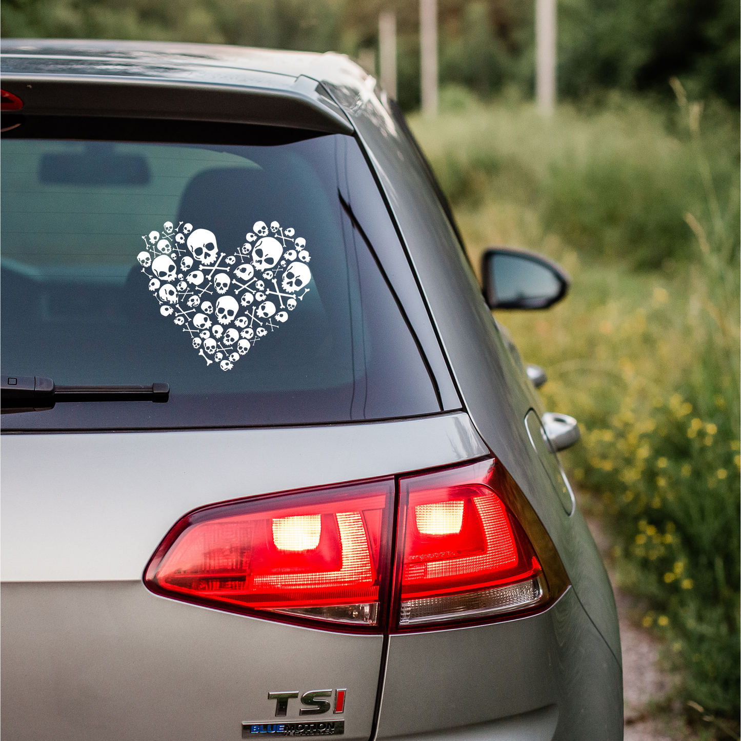 Skull and Bones Heart Decal