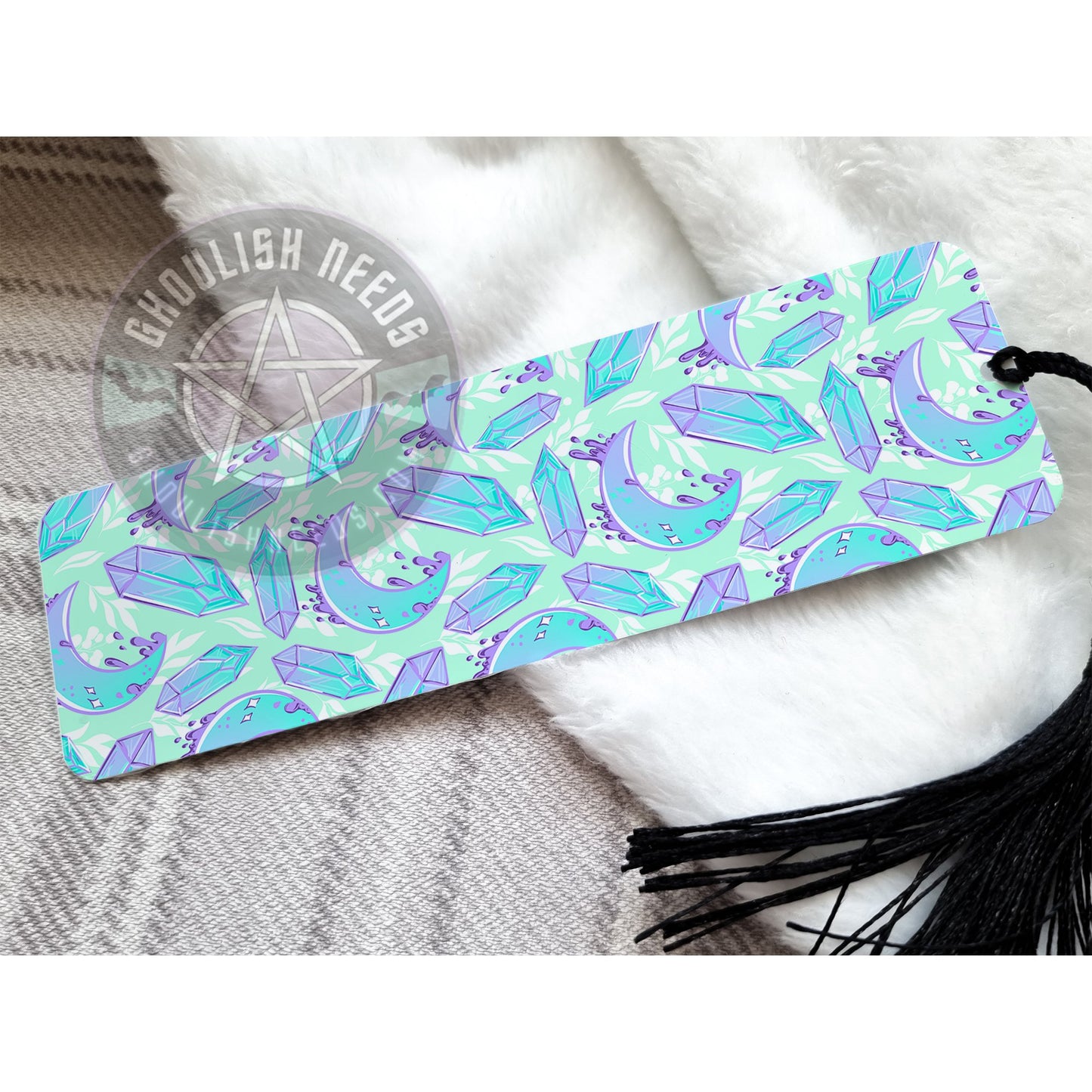 Crystals and Moons Bookmark with Tassel