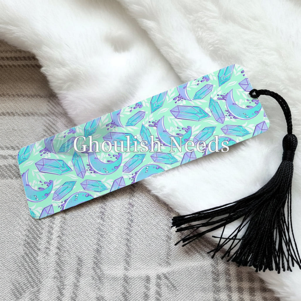 Crystals and Moons Bookmark with Tassel