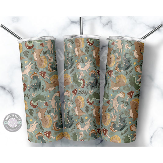 Dino Mushroom Blue 20oz Tumbler