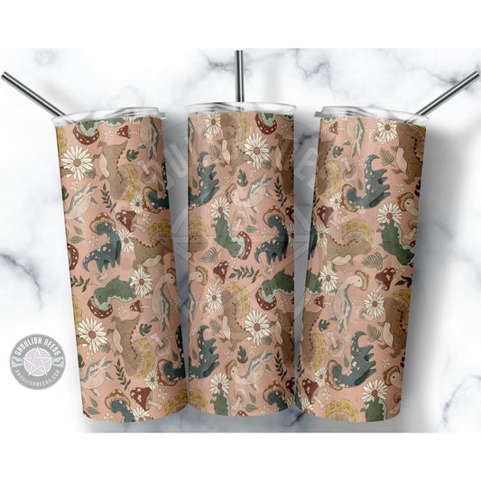 Dino Mushroom Pink 20oz Tumbler