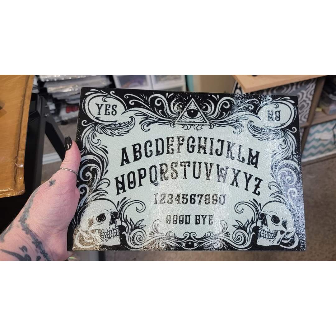 Ouija glass cutting board