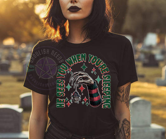 Freddy Knows when you're sleeping Graphic Tee