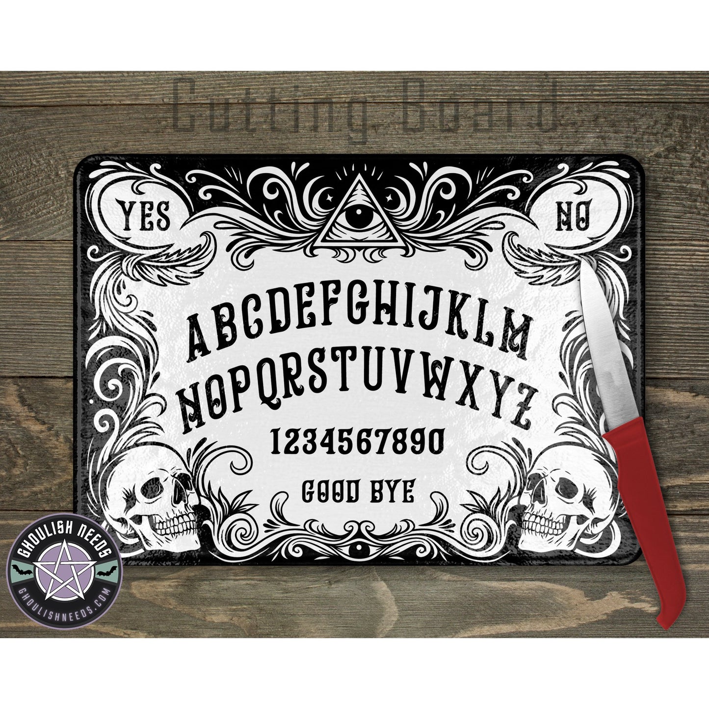 Ouija glass cutting board