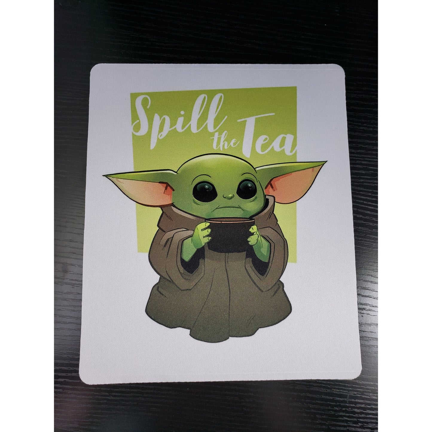 Spill the Tea Mousepad mockup - Cute alien with tea design