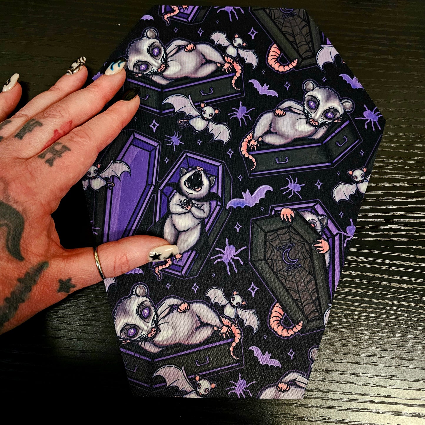 Purple Possum in Coffin, Coffin Mousepad